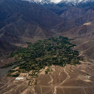 The aerial view of Leh Ladakh, India