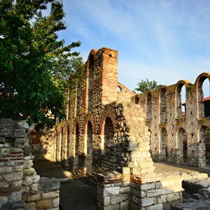 Ancient ruins in Nesebar old town, Black sea, Bulgaria