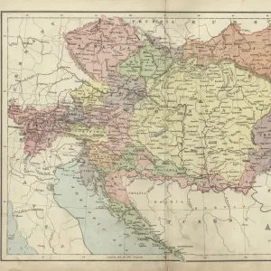 Antique map of Austria Hungary 19th Century