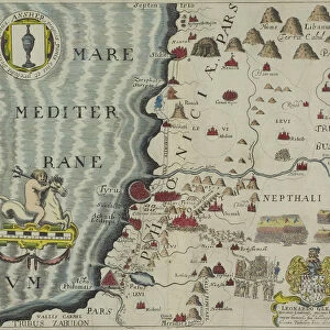 Antique map of the coast of Phoenicia