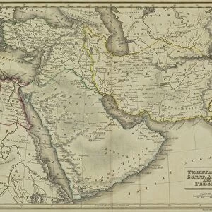 Antique map of Turkey in Asia, Egypt, Arabia, and Persia