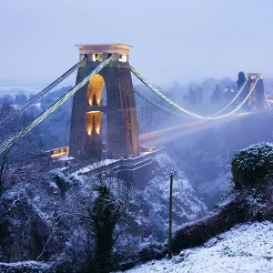 Wintry Clifton Bridge Print, Bristol UK 2009