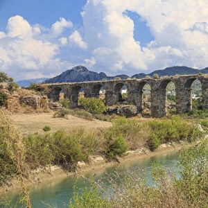 Aspendos Aqueduct over River Eurmedon, Aspendos, Antalya, Anatolia, Turkey