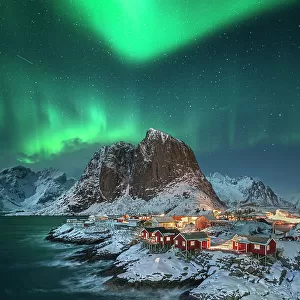 Aurora boreale ad Hamnoy (Lofoten)
