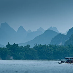 Bamboo rafting on Li river, China