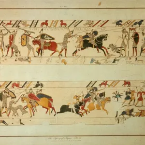 Bayeux Tapestry Scene - King Harold II (c. 1022 - 1066) is killed