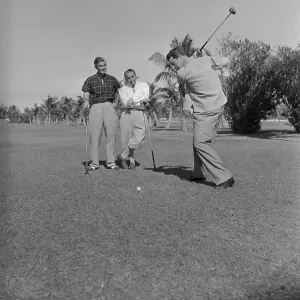 Joe DiMaggio Playing Golf, 1950 Print