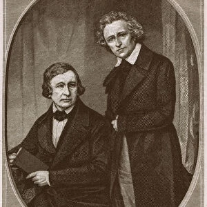 Brothers Wilhelm and Jacob Grimm, wood engraving, published in 1879