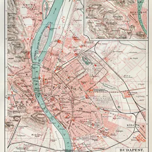 Maps and Charts Mounted Print Collection: Hungary