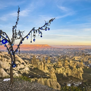 Cappadocia sunset with an evil eye tree