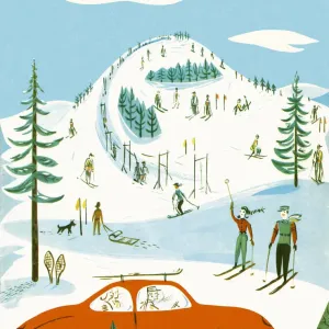 Captivating Ski Hill Scene Print by Fine Art Storehouse Captivating Ski Hill Scene Print by Fine Art Storehouse