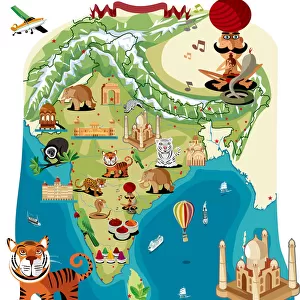Cartoon map of India