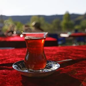 Cay, black tea in a tulip glass, Anatolia, Turkey