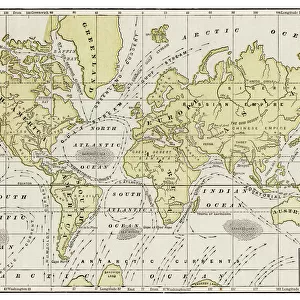 Chart of ocean currents 1889