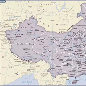 China Metal Print Collection: Maps