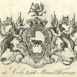 Coat of arms Cole, Lord Mount Florence 18th century