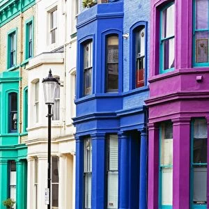 Colorful vibrant houses in Notting Hill, London, UK