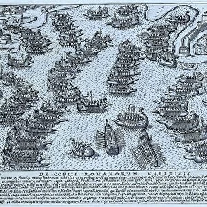 De Copiis Romanorum Maritimis, Depicted here are the maritime forces for Rome, historical Rome, Italy, digital reproduction of an original from the 17th century, original date not known
