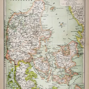 World Map Art Prints: Denmark