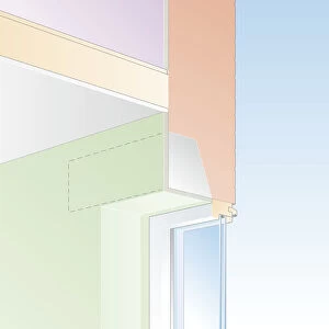 Digital illustration showing concrete, lintel, joist, timber and recess fixing options for curtain rails