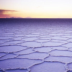 Dusk, Salar de Uyuni, Salt Lake, Altiplano, Bolivia