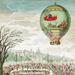 Visual Treasures Antique Framed Print Collection: Montgolfier Balloon