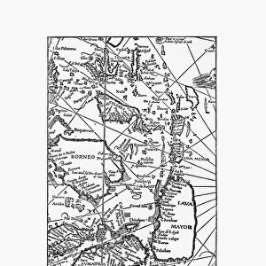 Early Map of Dutch Navigation, Victorian Illustration