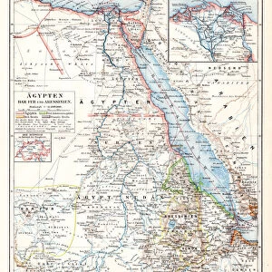 Egypt Darfur Abyssinian map 1895