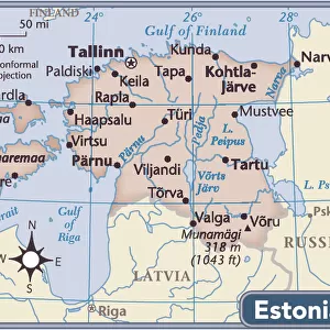 Estonia Premium Framed Print Collection: Maps