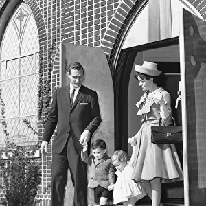 Family leaving church