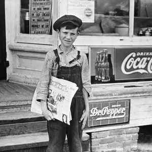 Farm Boy Selling Newspapers
