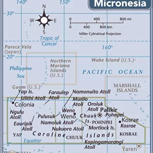 Federated States of Micronesia Framed Print Collection: Maps