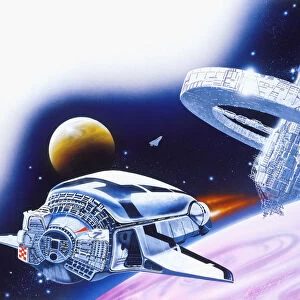 Futuristic space station and space craft