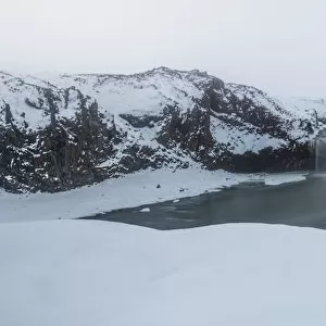 Godafoss waterfall in winter