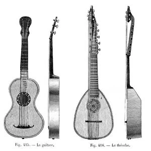 Guitar and Lute engraving 1881