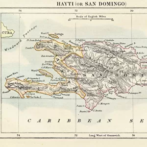 Haiti and Dominican republic map 1883