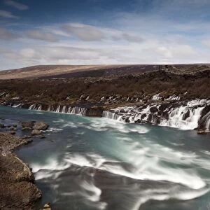 Hraunfossar waterfalls, Husafell, Iceland, Europe
