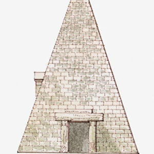 Illustration of Egyptian pyramid folly in Parc Monceau, Paris