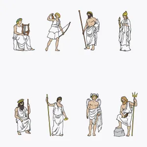 Illustration of Greek gods