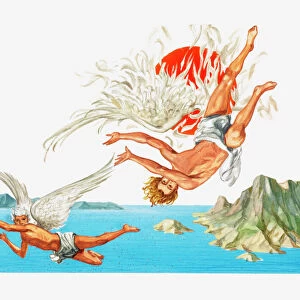 Illustration of Icarus and Daedalus