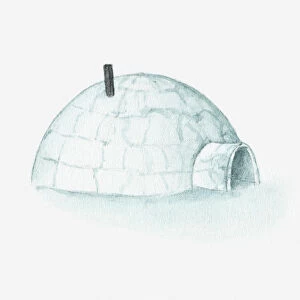 Illustration of pipe on top of igloo