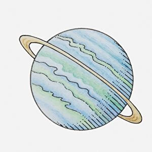 Illustration of planet with ring
