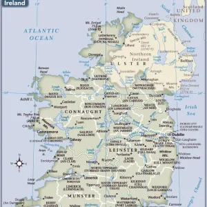 World Map Art Prints: Ireland