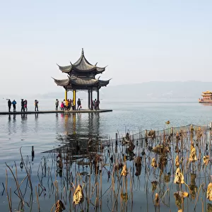 Jixian Pavilion on the West Lake in autumn, Hangzhou, China