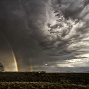 landscape with rainbow, Karoo, south Africa