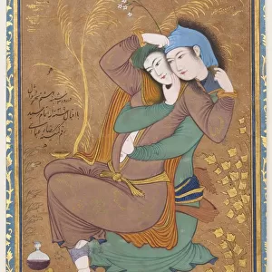 The Lovers dated A. H. 1039 / A. D. 1630 Painting by Reza Abbasi