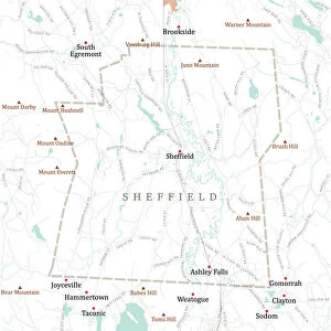 MA Berkshire Sheffield Vector Road Map