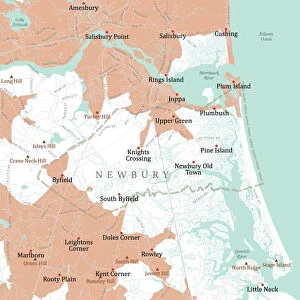 MA Essex Newbury Vector Road Map