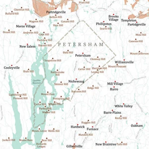 MA Worcester Petersham Vector Road Map
