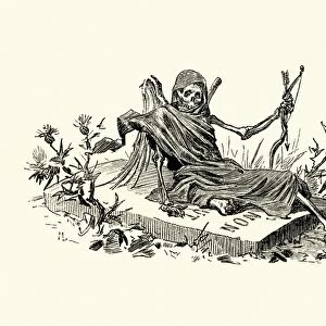 Manon Lescaut - Grim reaper sat on a tombstone